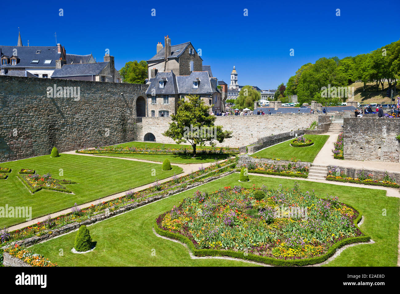 France, Morbihan, Golfe of Morbihan, Vannes, the garden of the castle of Hermine Stock Photo