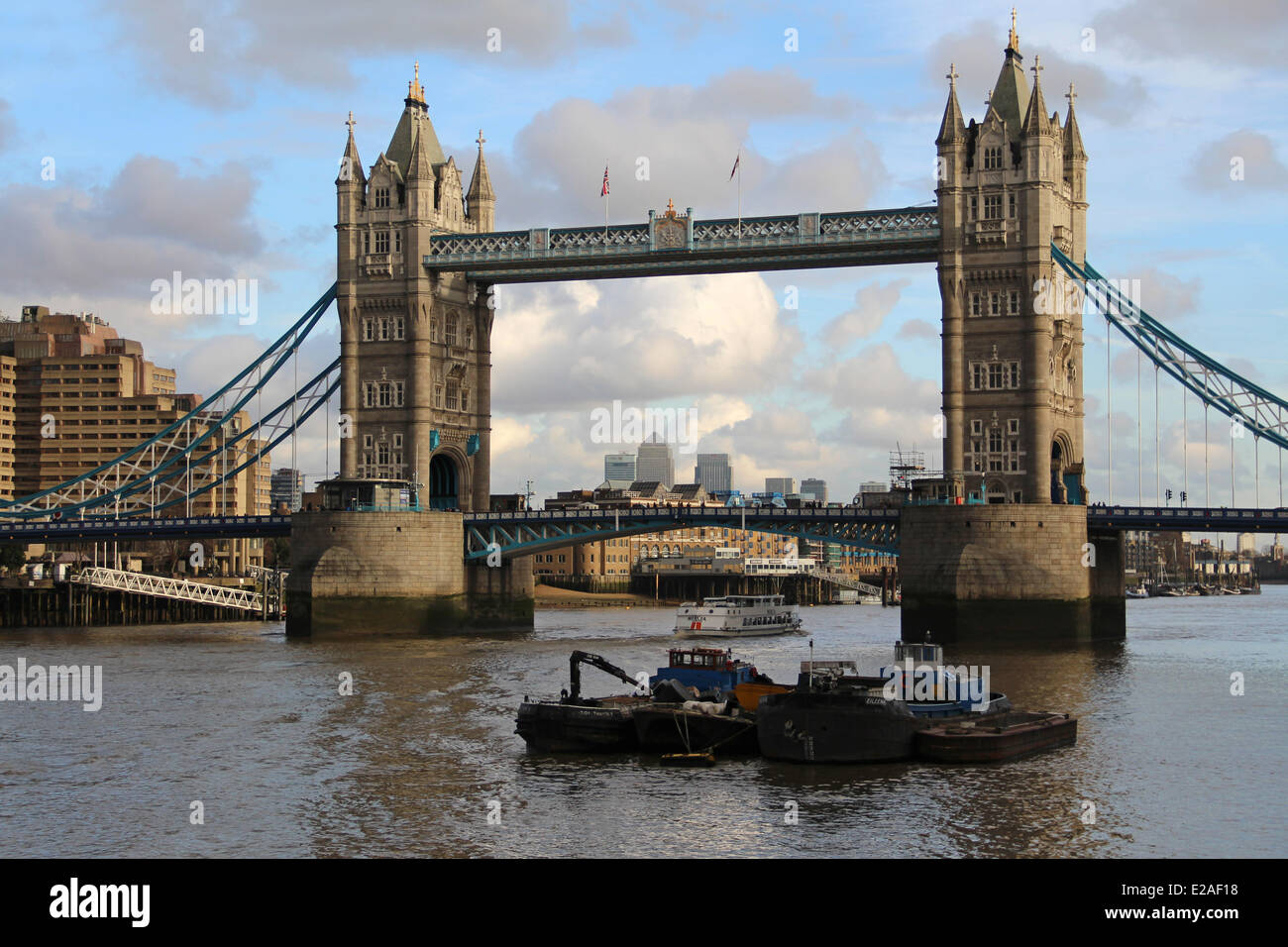 London: Tower Bridge as seen from South Banks of the Thames Stock Photo