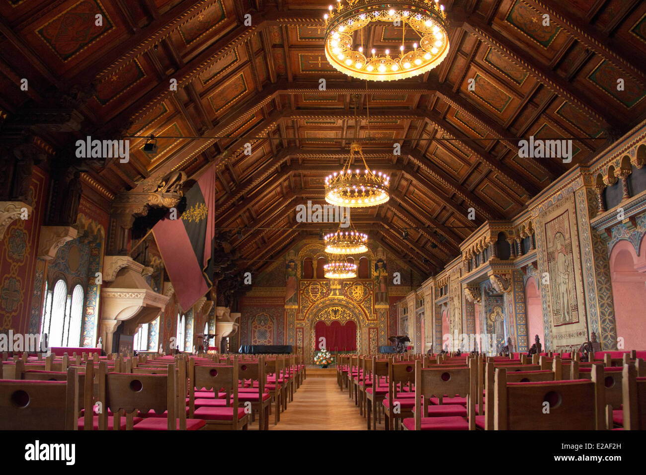 Germany: Ballroom (Festsaal) of Wartburg Castle Stock Photo