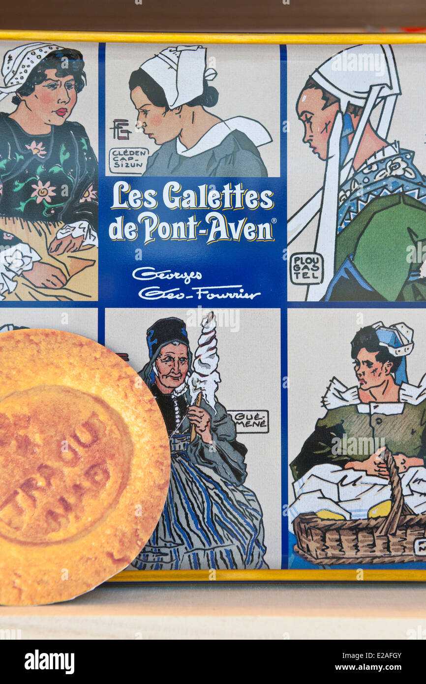 France, Finistere, Pont Aven, cookies specialties Stock Photo