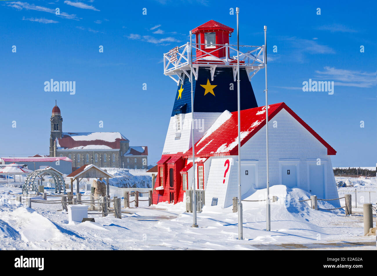 Canada, New Brunswick Province, Grande Anse, the lighthouse painted in