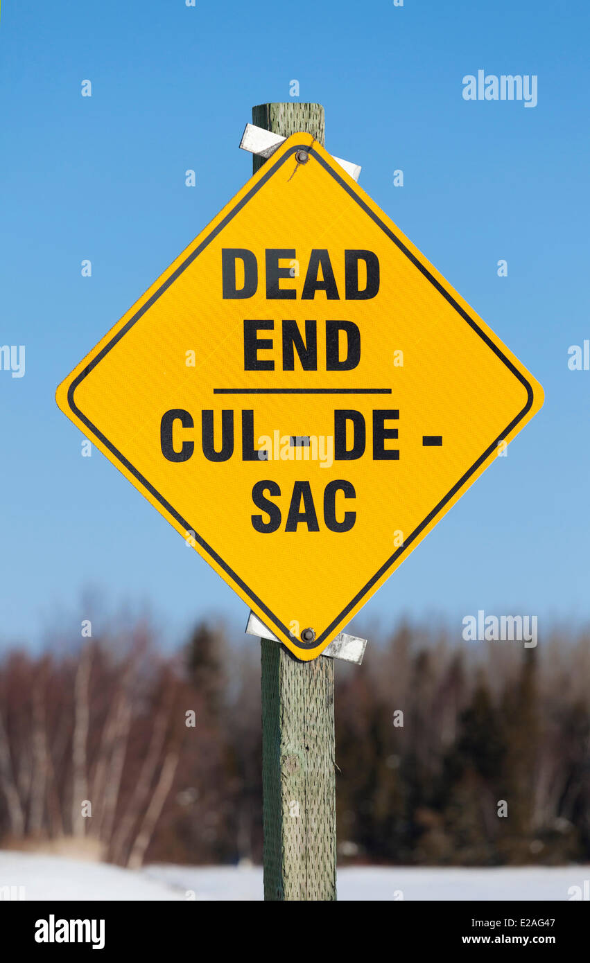 Canada, New Brunswick Province, bilingual road sign Stock Photo