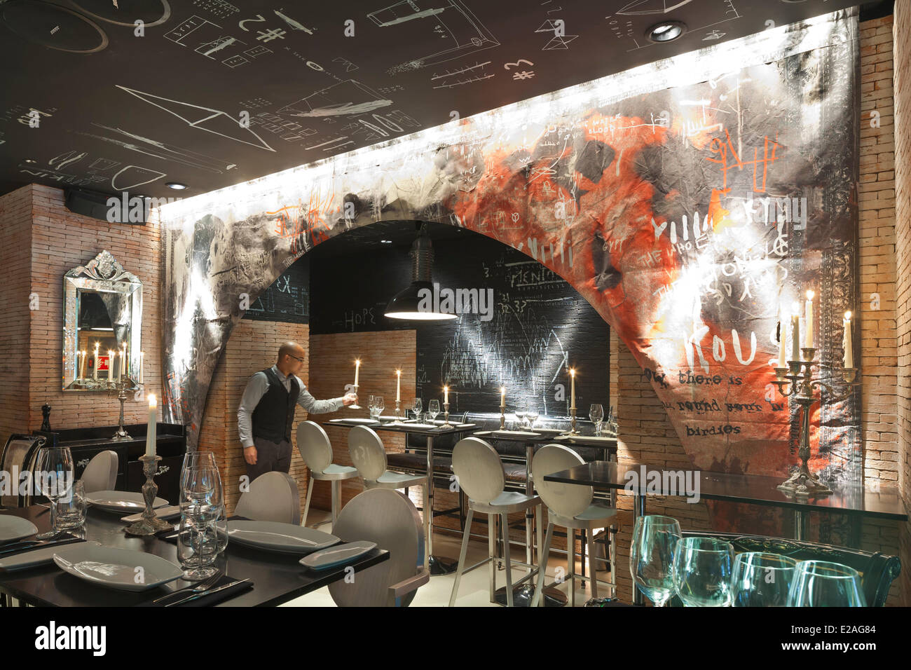 Spain, Madrid, Ramses restaurant designed by Philip Strack Stock Photo ...