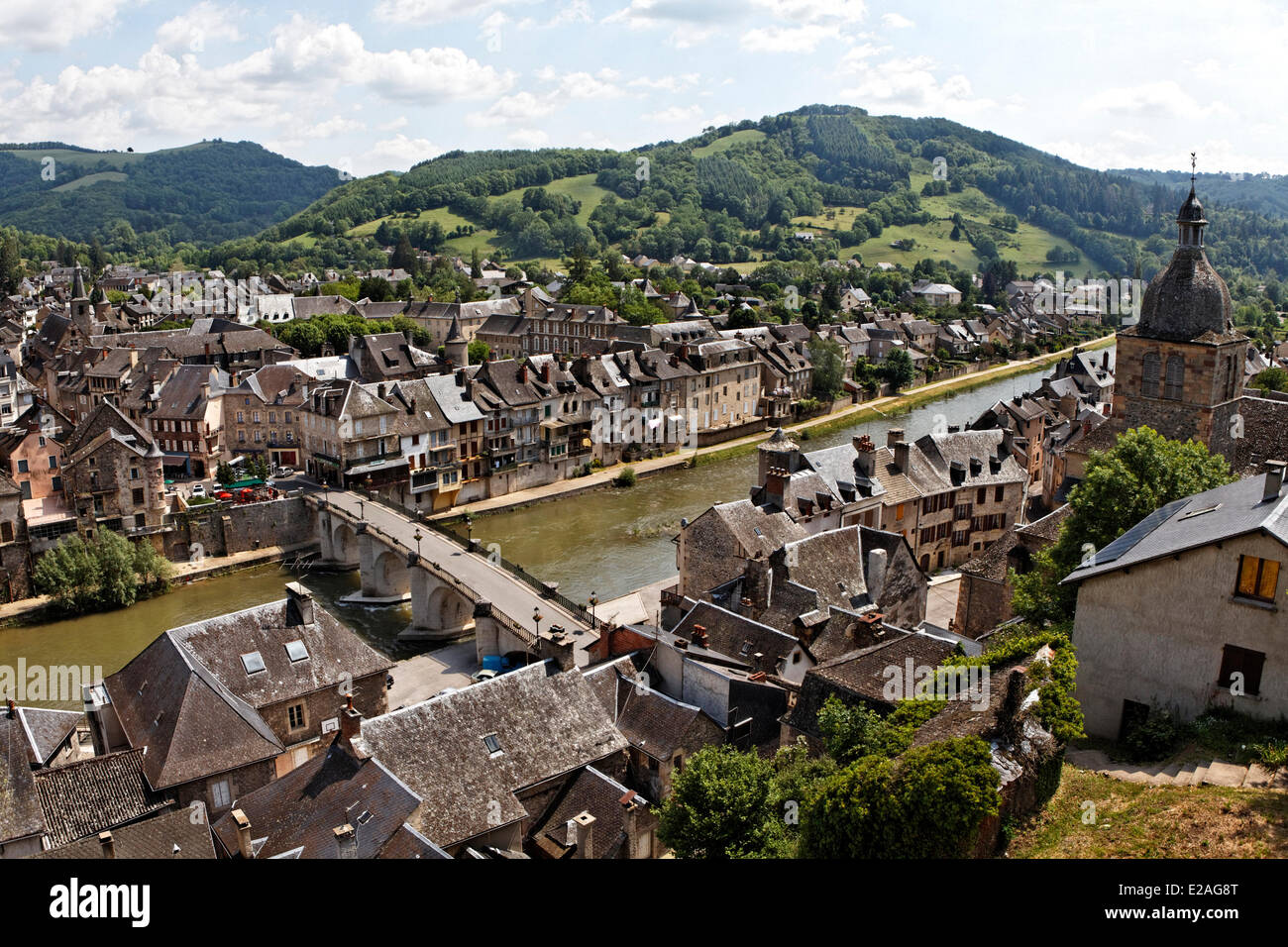 France Aveyron Saint Geniez D Olt Lot Valley Stock Photo Alamy