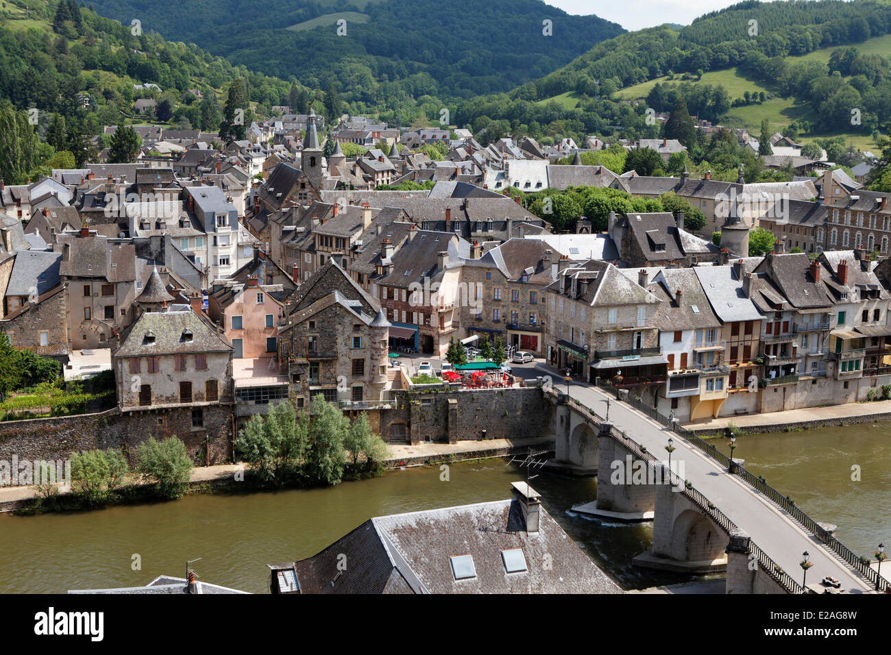 France Aveyron Saint Geniez D Olt Lot Valley Stock Photo Alamy