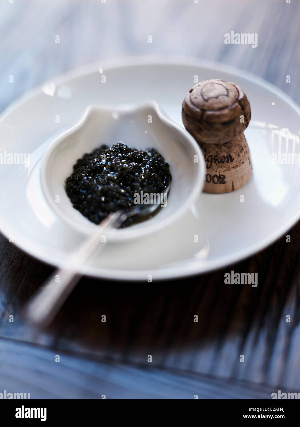 France, Marne, Epernay, feature: Master Tseng's good leaves, in the cellars of Dom Perignon champagne Stock Photo