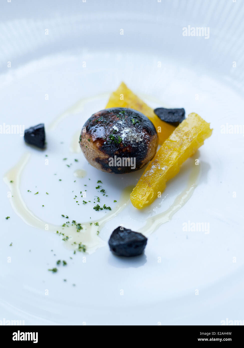 Brasil, Sao Paulo, feature : Chef Alex Atala, D.O.M. restaurant recipe Stock Photo