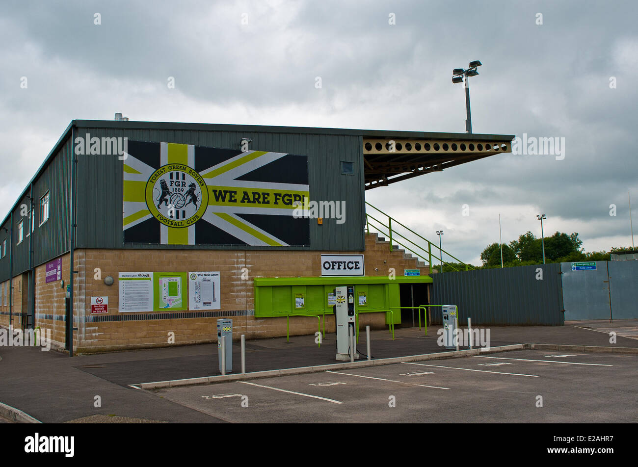 Nailsworth, Cotswolds, UK. 18th June, 2014. Leeds United to announce Dave Hockaday as their new coach. picture shows Forest Green Rovers of the English Conference League ground, situated in Nailsworth in the Cotswolds, the last club to be managed by Dave Hockaday. Credit:  charlie bryan/Alamy Live News Stock Photo