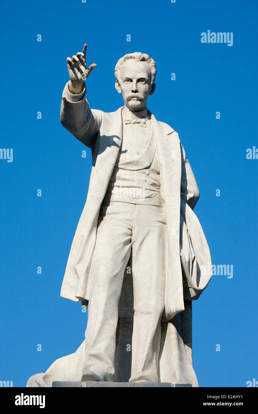 Cuba, Ciudad de La Habana Province, Havana, Centro Habana District, statue of Jose Marti in the Parque Central Stock Photo