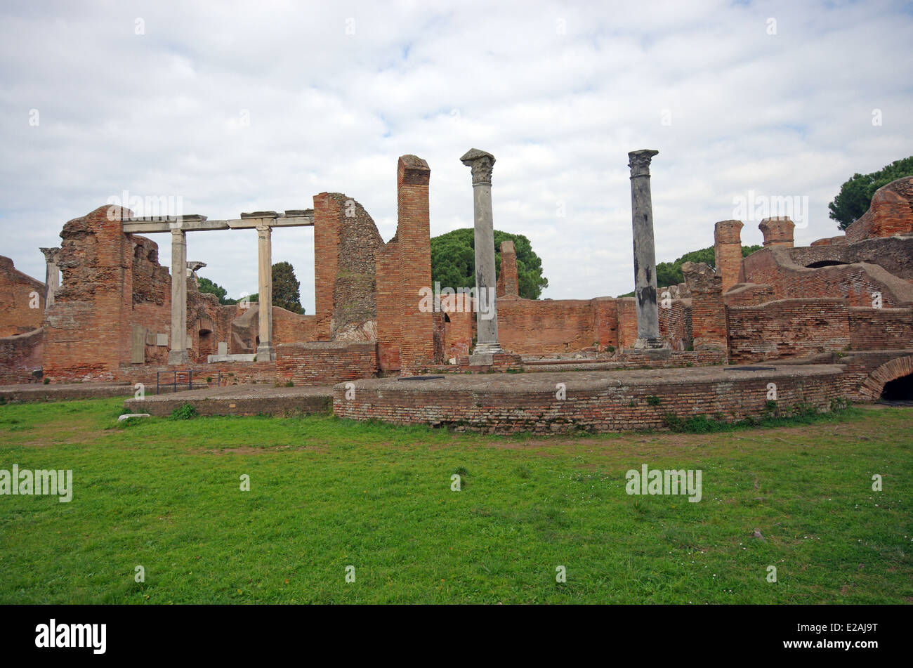 Ancient roman ruins in Ostia Antica, near Rome Stock Photo