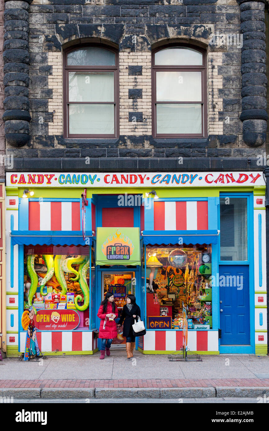Canada, Nova Scotia, Halifax, downtown, Barrington Street, Freak Lunchbox candy store Stock Photo