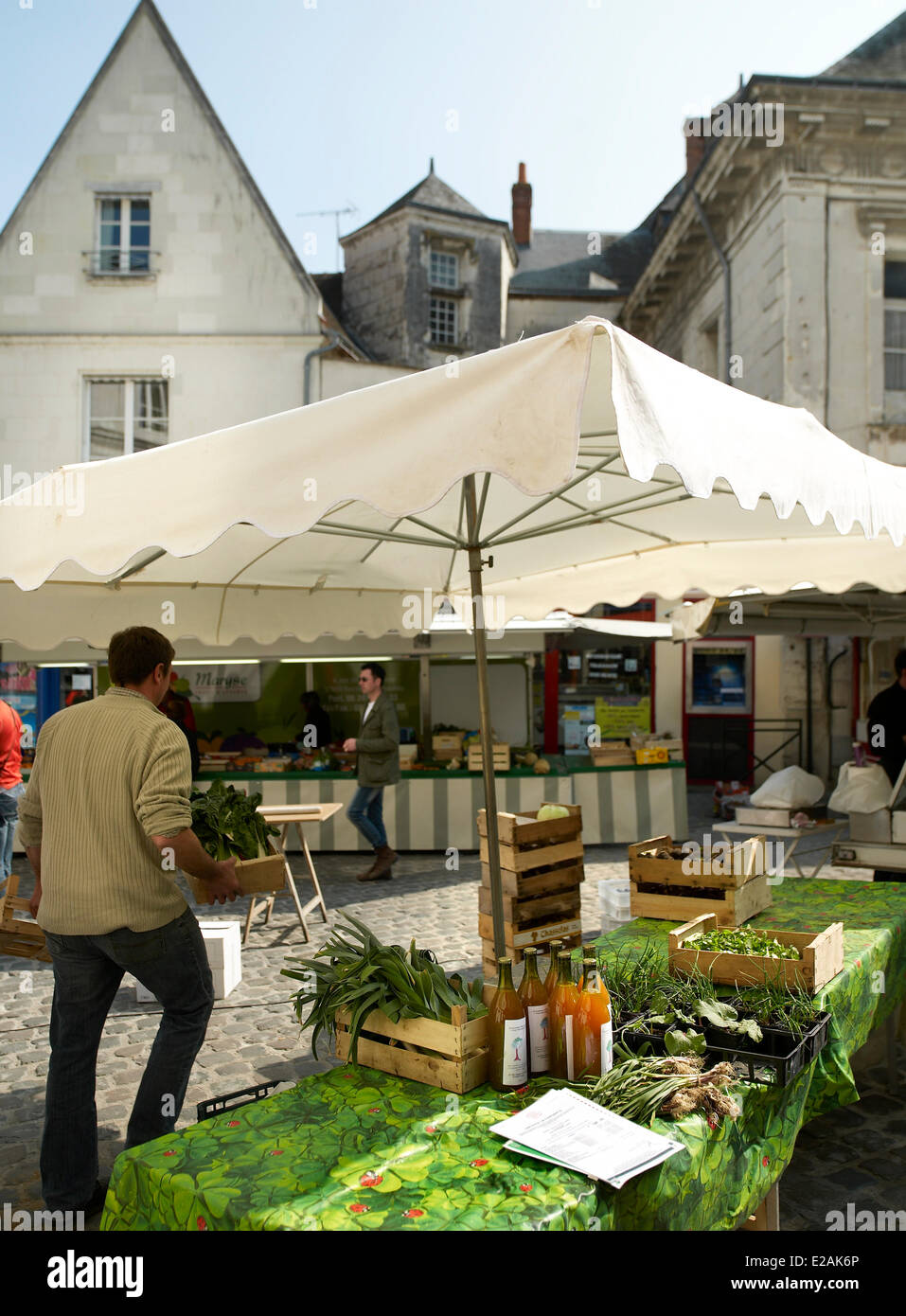 France, Indre et Loire, feature : The Big Tours, Loches, the market Stock Photo