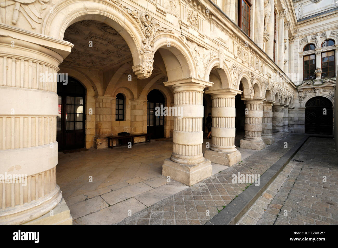 France, Charente Maritime, La Rochelle, archways of the town hall Stock Photo