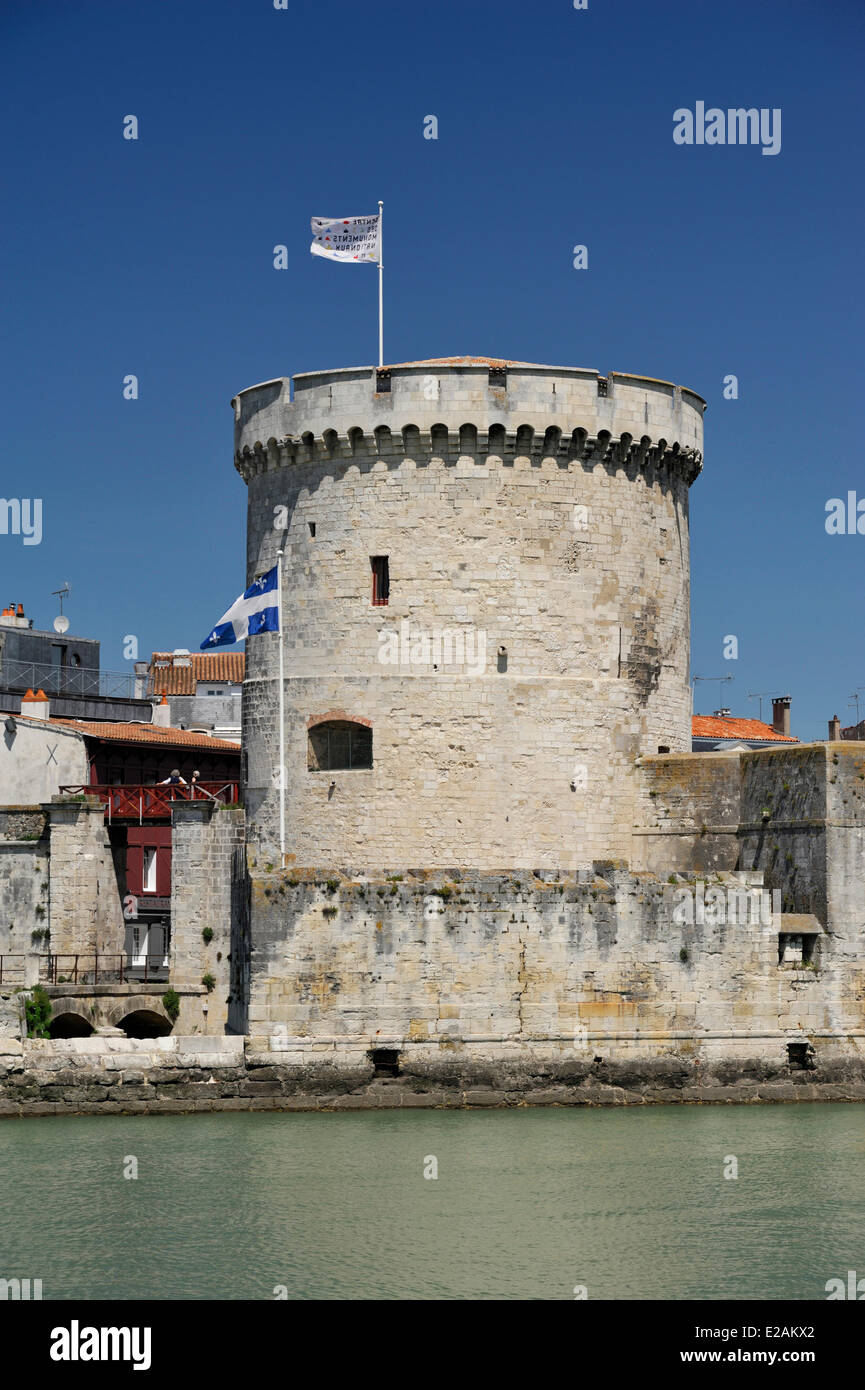 France, Charente Maritime, La Rochelle, tour de la Chaine (Chain tower) in the old port Stock Photo