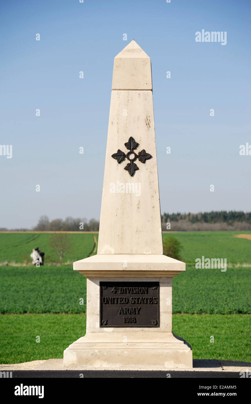 France, Meuse, Manheulles, War Memorial of the U.S. 4th Division Stock Photo