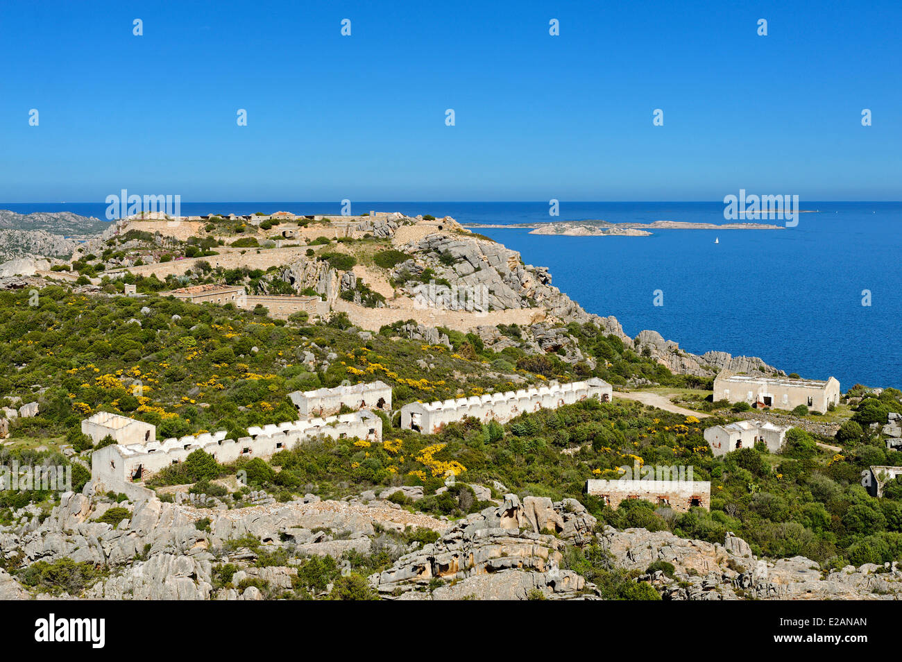 Italy, Sardinia, Olbia Tempio Province, the Emerald Coast (Costa Smeralda), Gallura, Capo d'Orso, old military fortifications Stock Photo