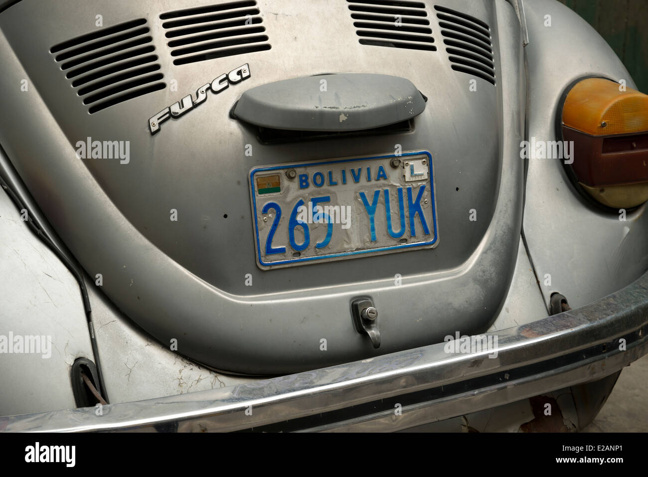 Old Volkswagen Beetle (Bug) with a Bolivian number plate 265 YUK Stock Photo