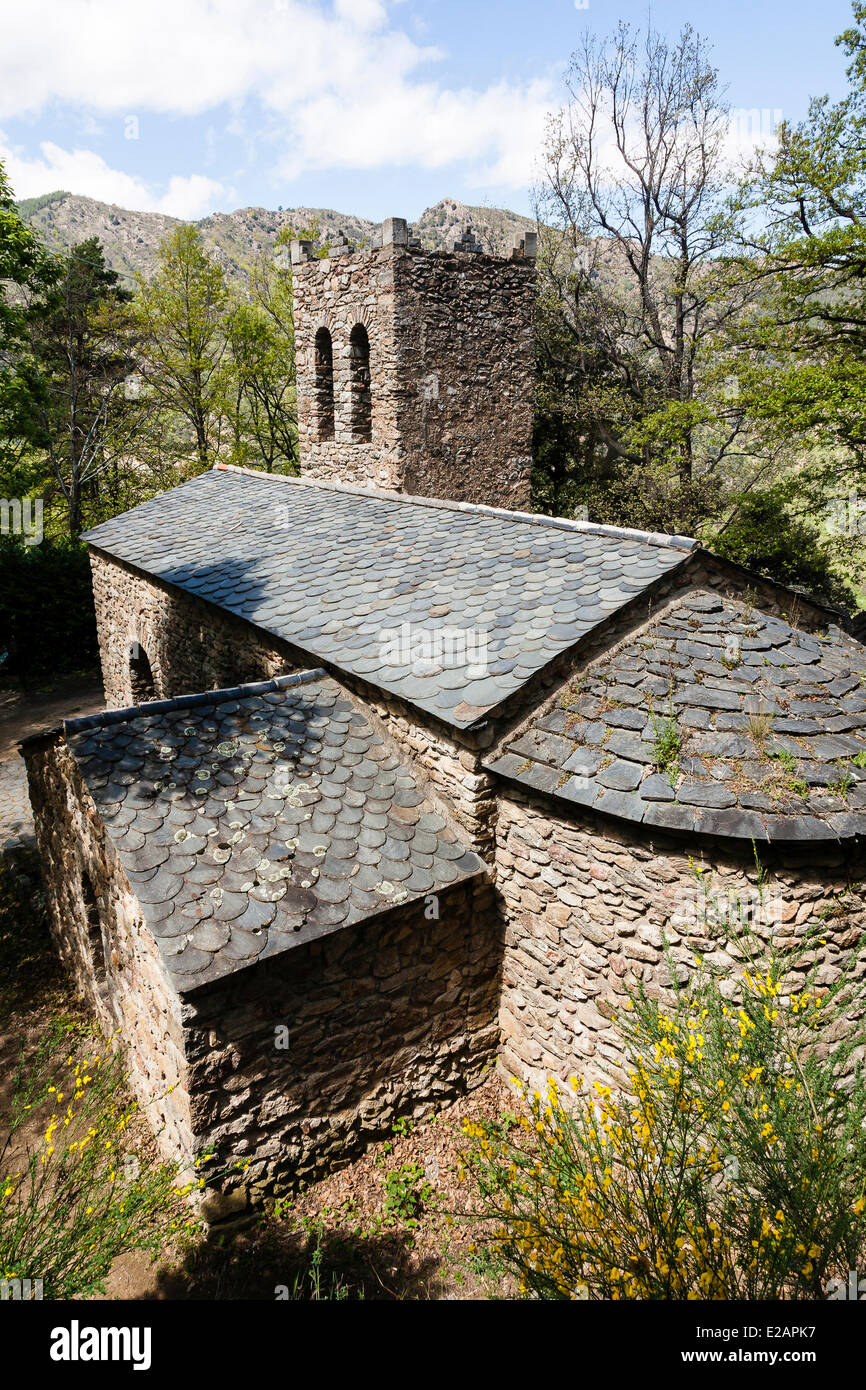 France, Pyrenees Orientales, Casteil, chapel Stock Photo