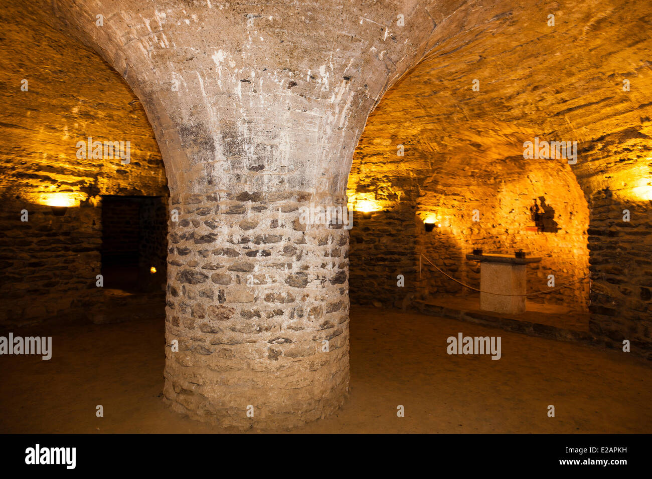 France, Pyrenees Orientales, Codalet, Saint Michel de Cuxa abbey, the crypt Stock Photo
