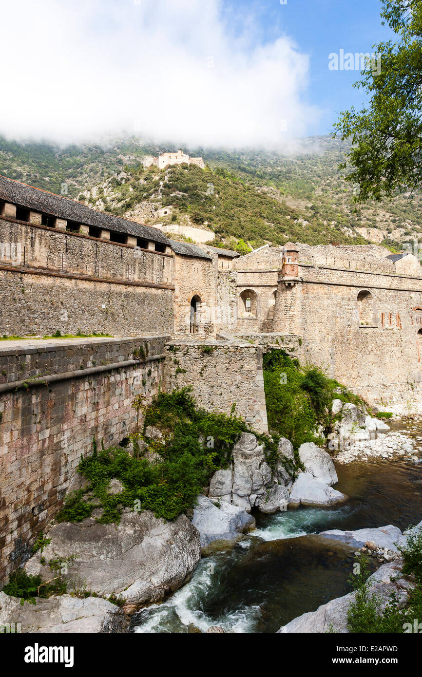 France, Pyrenees Orientales, Villefranche de Conflent, labelled Les Plus Beaux Villages de France (The Most Beautiful Villages Stock Photo