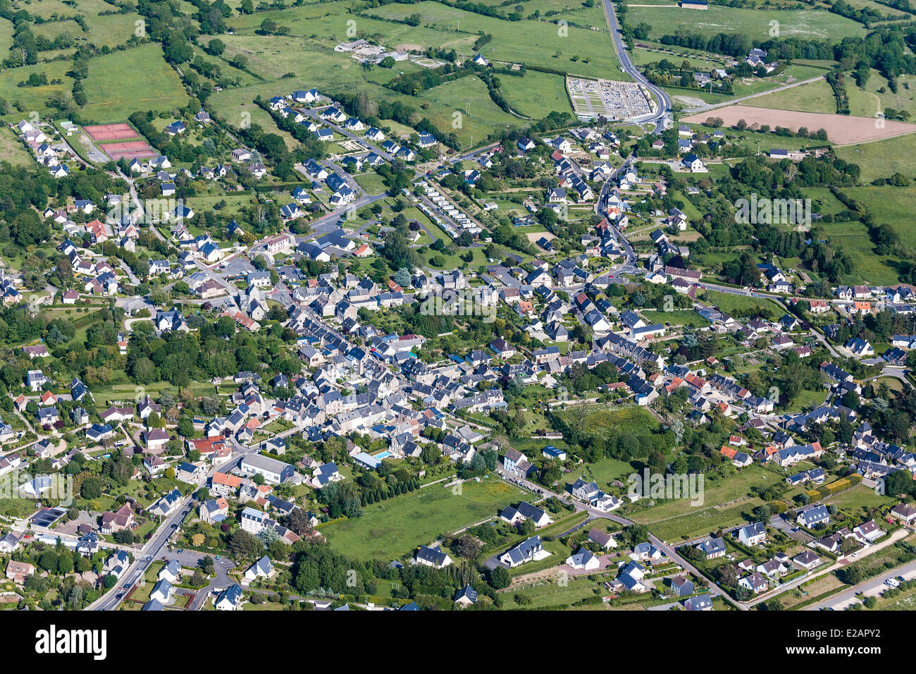 France, Manche, Carolles (aerial view) Stock Photo