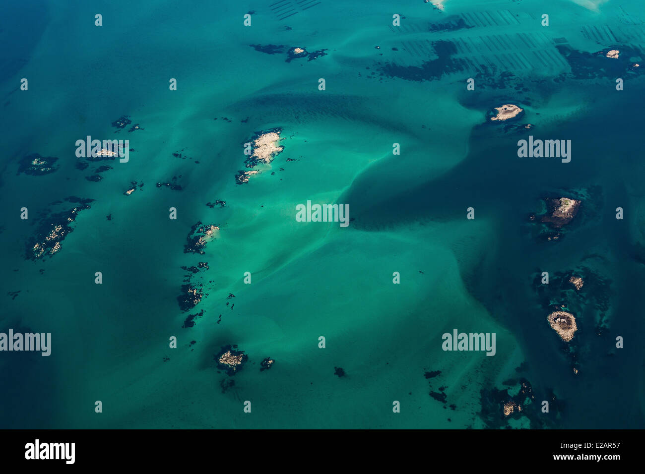 France, Manche, Iles Chausey (aerial view) Stock Photo