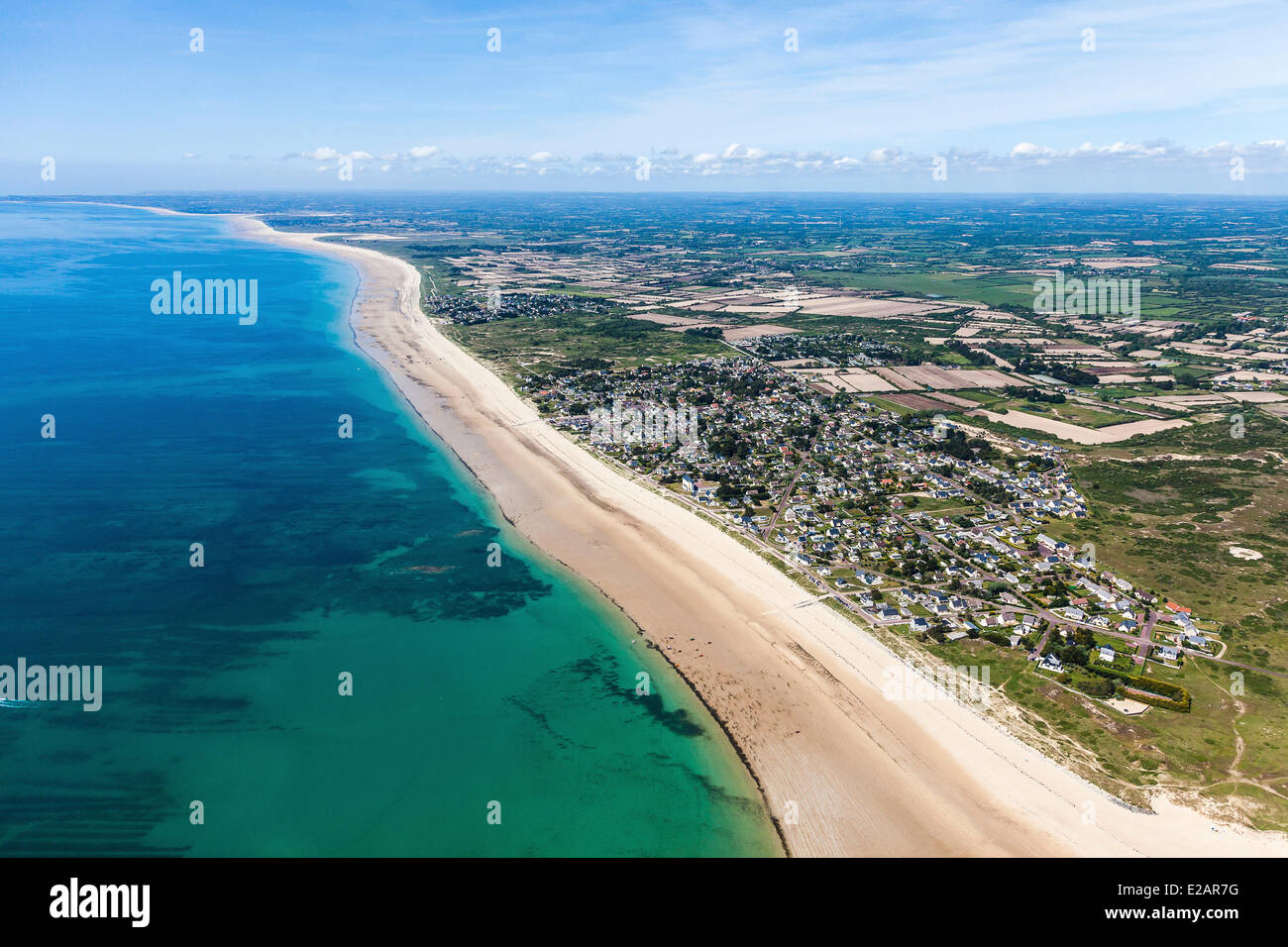France, Manche, Cotentin, Saint Germain sur Ay, Cotentin, Saint Germain sur Ay Plage (aerial view) Stock Photo