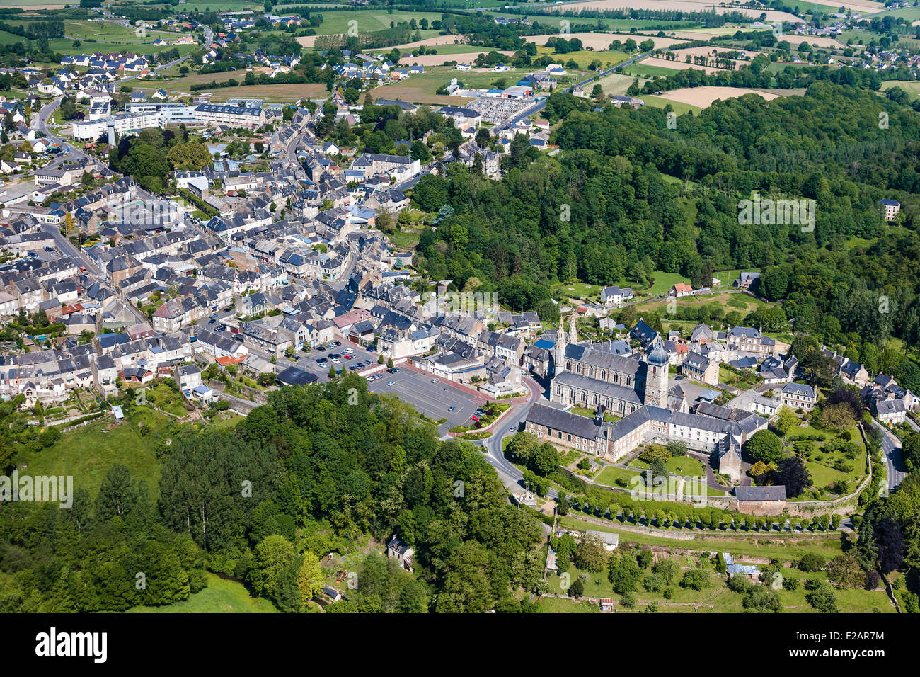 France, Manche, Saint James (aerial view) Stock Photo