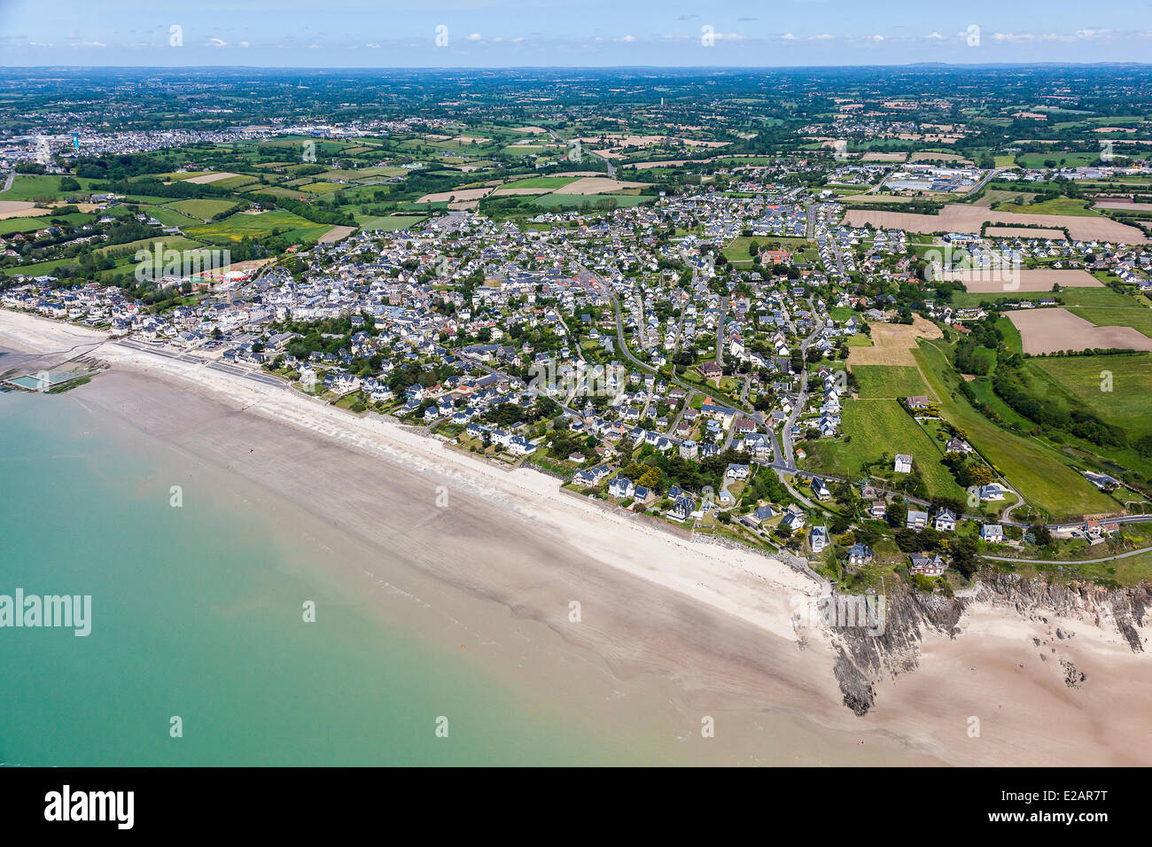 France, Manche, Cotentin, Saint Pair sur Mer (aerial view) Stock Photo