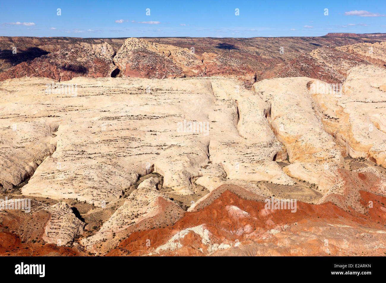 United States, Utah, Capitol Reef National Park, rock piles made of gypsum and vegetation