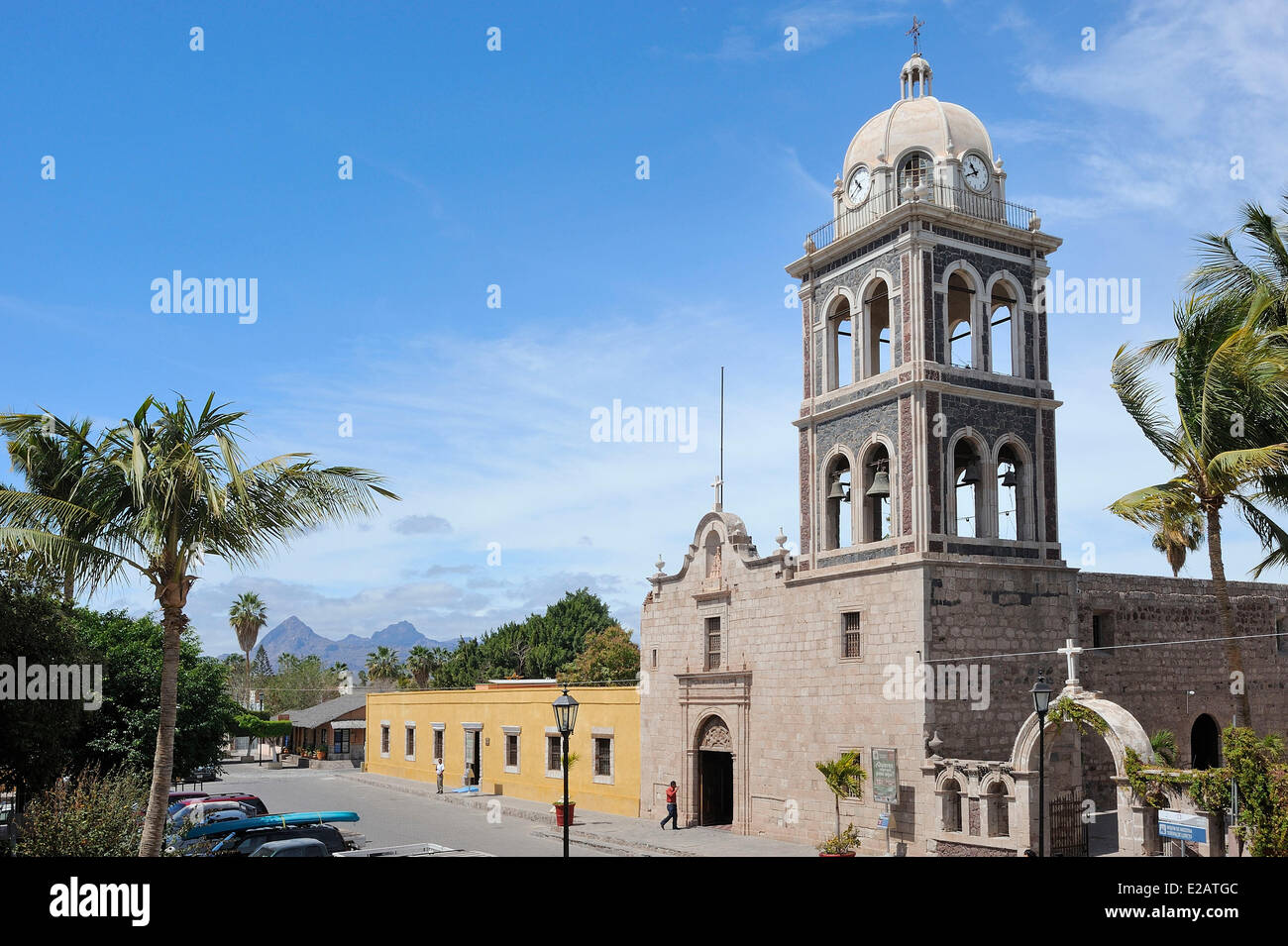 Mexico, Baja California Sur State, Loreto, Mission Nuestra Senora de Loreto of 1697 Stock Photo