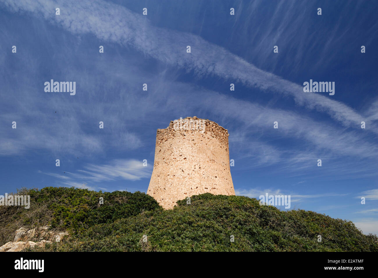 Spain, Balearic Islands, Mallorca, Cala Pi, watchtower Stock Photo