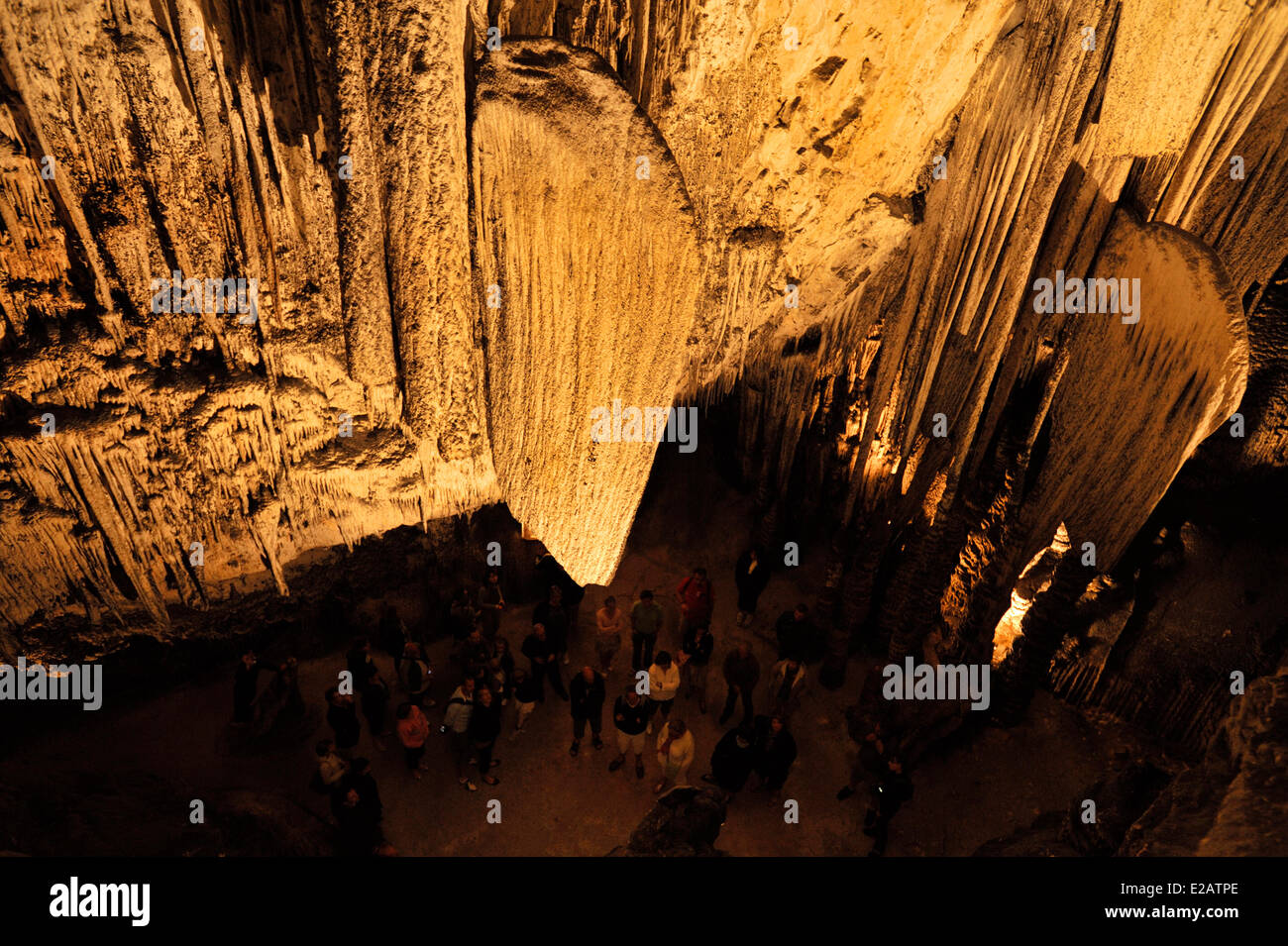 Spain, Balearic Islands, Mallorca, Capdepera, Cape Vermell, caves of Arta, interior walls Stock Photo