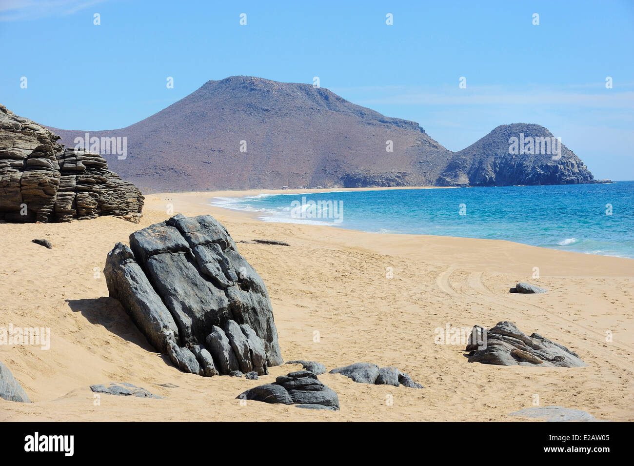Mexico, Baja California Sur State, Todos Santos, Playa La Poza Stock Photo