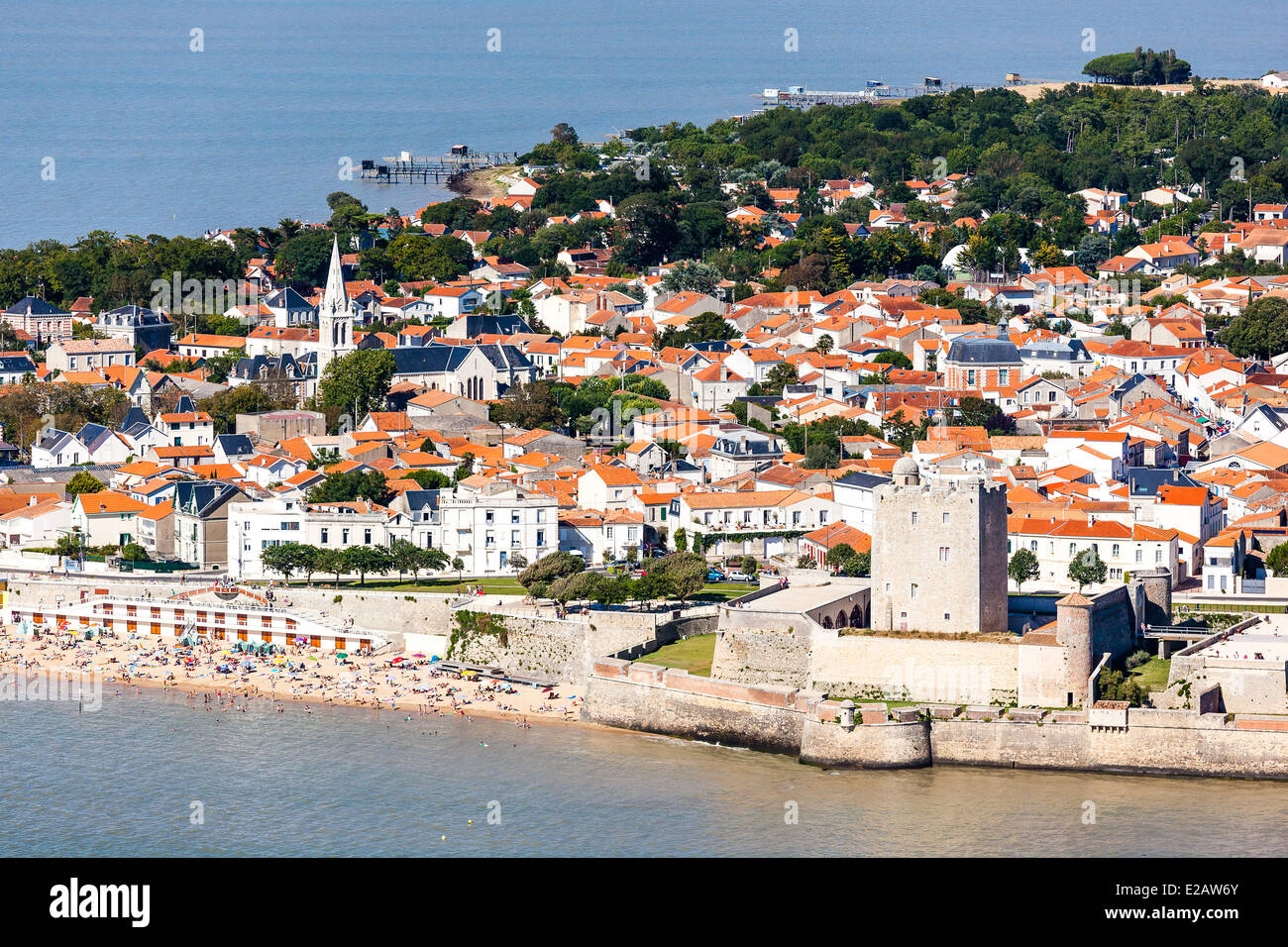 France, Charente Maritime, Fouras, Fort Vauban and the village (aerial view  Stock Photo - Alamy