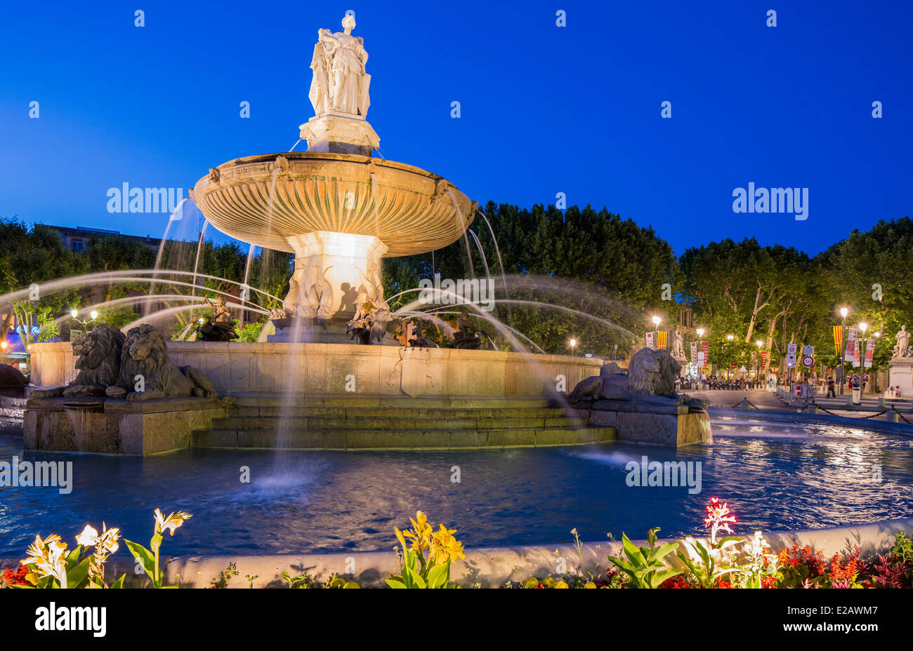 France, Bouches du Rhone, Aix en Provence, the Rotonde fountain Stock Photo