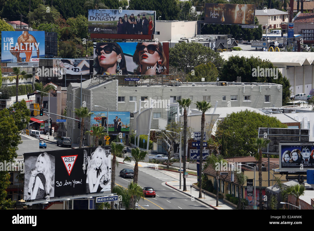 United States, California, Los Angeles, West Hollywood, Sunset Boulevard Stock Photo