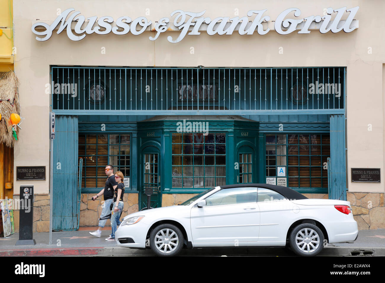 United States, California, Los Angeles, Hollywood, Frank and Musso historic restaurant on The Hollywood Walk of Fame Stock Photo