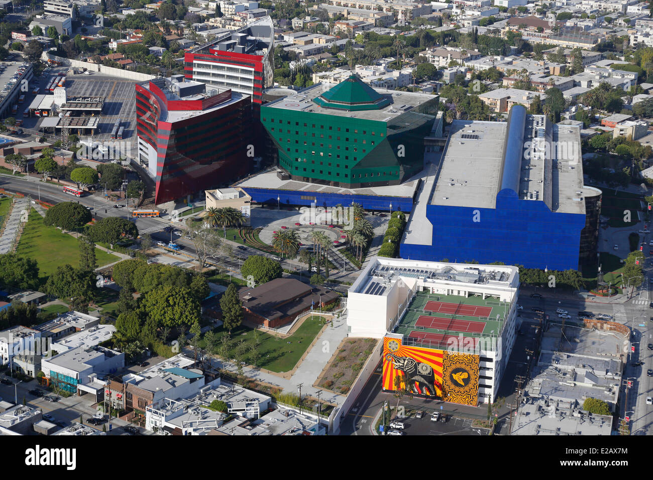 United States, California, Los Angeles, Beverly Hills, Pacific Design Center (aerial view) Stock Photo