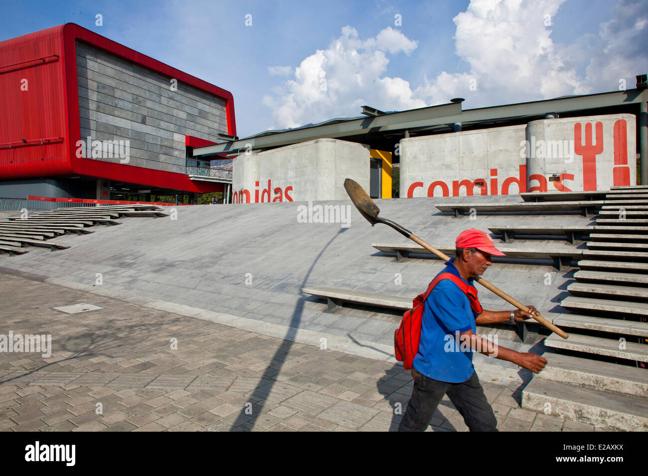 Colombia, Antioquia Department, Medellin, the Parque Explora and the restaurant Stock Photo