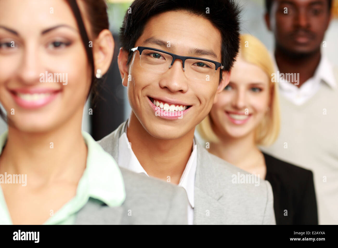 Portrait of a smiling group business people Stock Photo