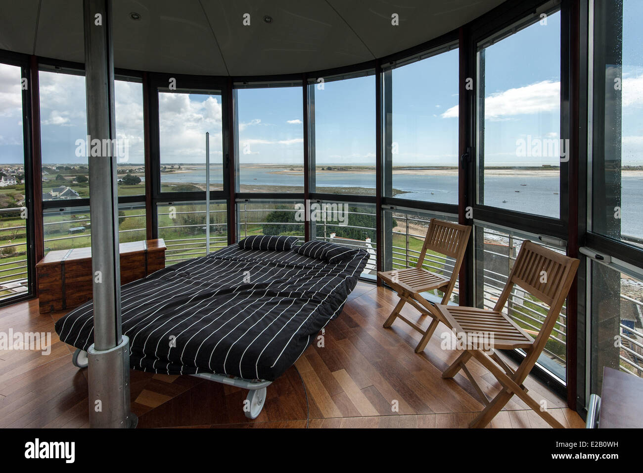 France, Morbihan, Riantec, interior of the Kerbel lighthouse ...