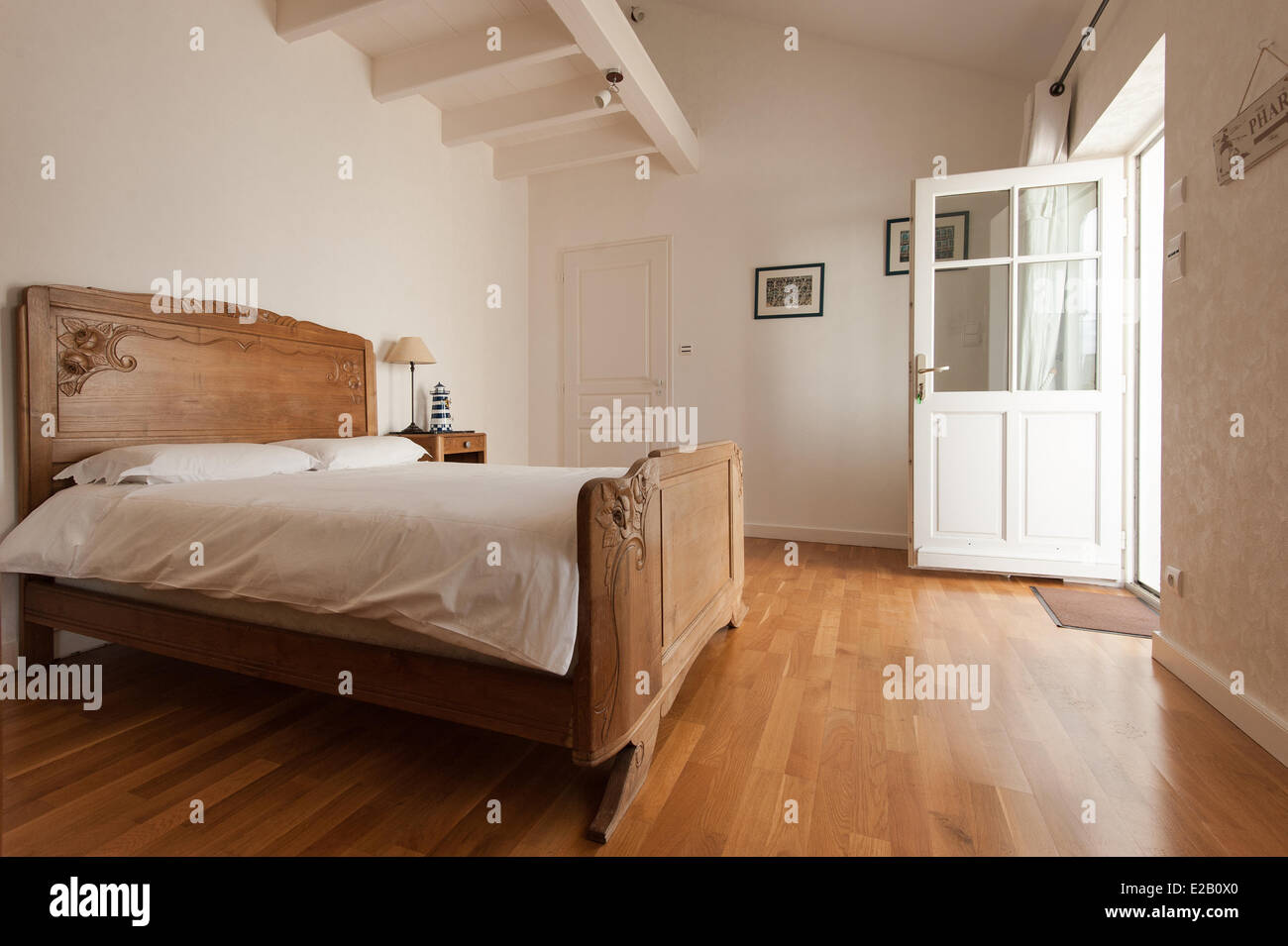 France, Morbihan, Riantec, Kerbel lighthouse accommodation, interior of ...