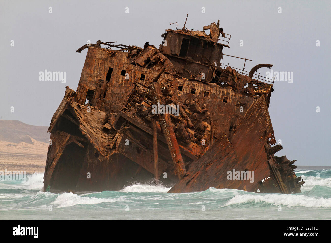 Cape Verde, Boavista, Boa Esperança, Boavista, Cabo Santa Maria Beach,  Wreck of the Santa Maria Mercantile ship (1968 Stock Photo - Alamy