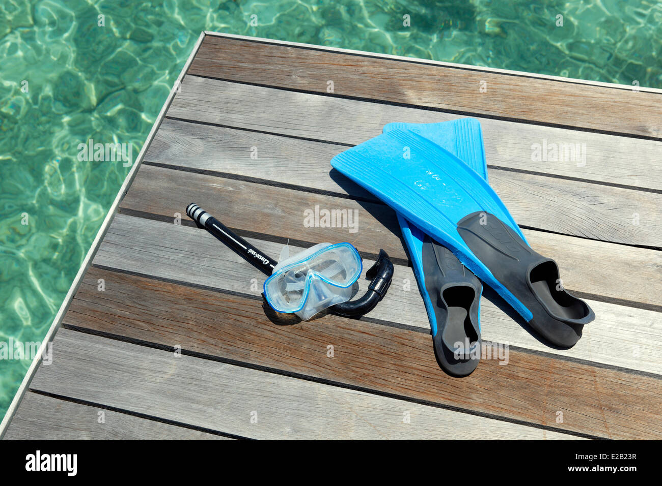 Maldives, snorkeling equipment Stock Photo