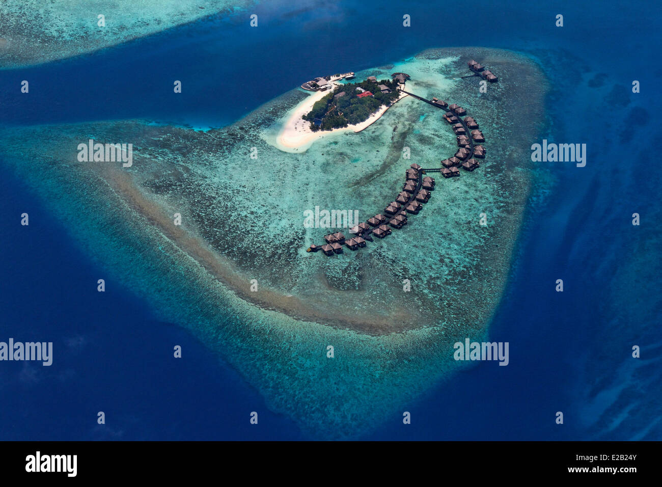 Maldives Atoll aerial View Stock Photo Alamy