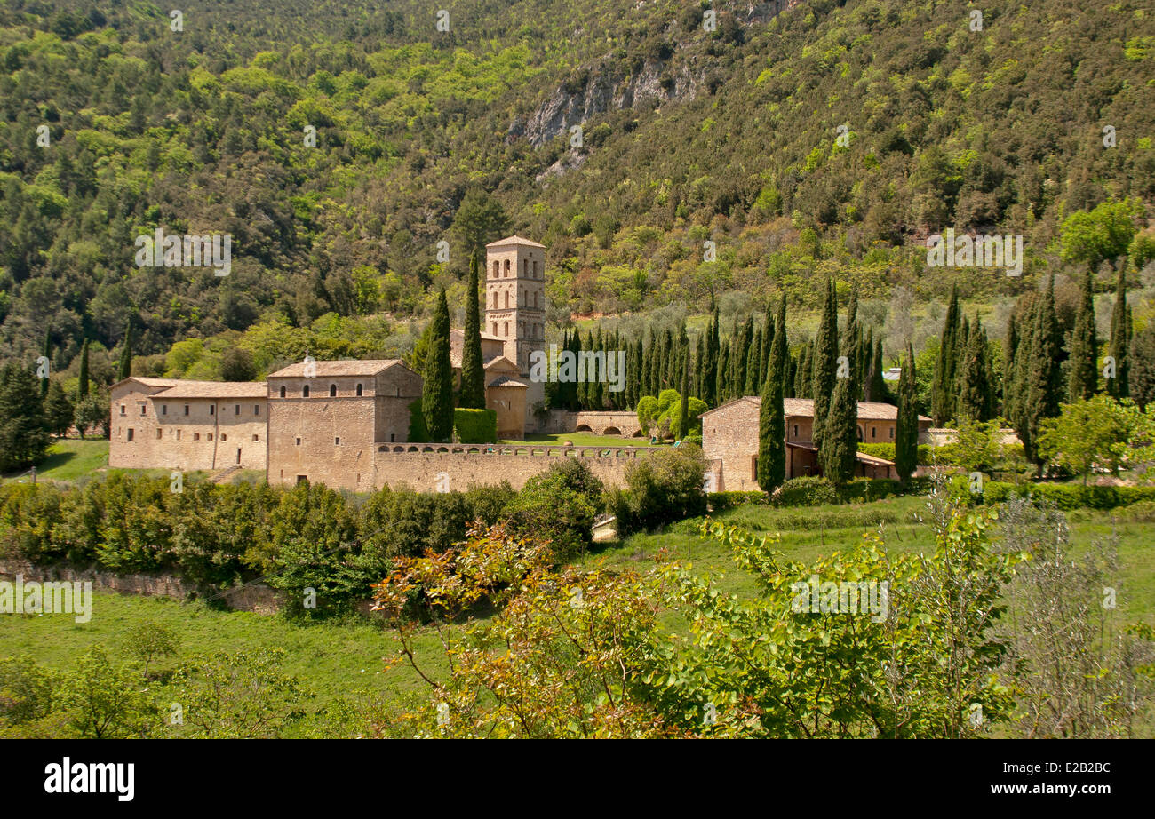 Italy, Umbria, The Valnerina Ferentillo, Abbey of San Pietro in Valle, 8th century Stock Photo