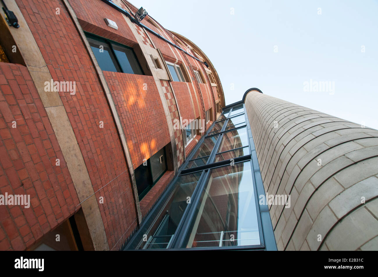 Looking up at the Round House on Royal Standard Place in Nottingham