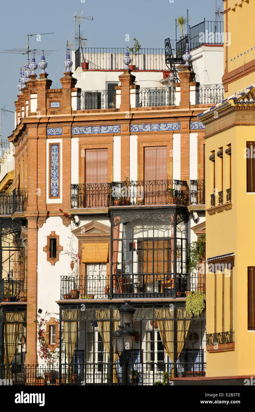 Spain, Andalucia, Triana, building on the Plaza del Altozano Stock Photo
