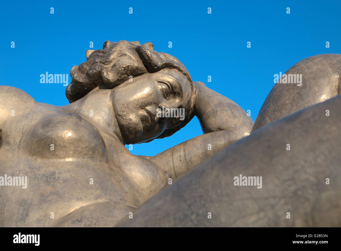 France, Paris, Trois Nymphes, sculpture by Maillol in the Jardins du Carrousel Stock Photo